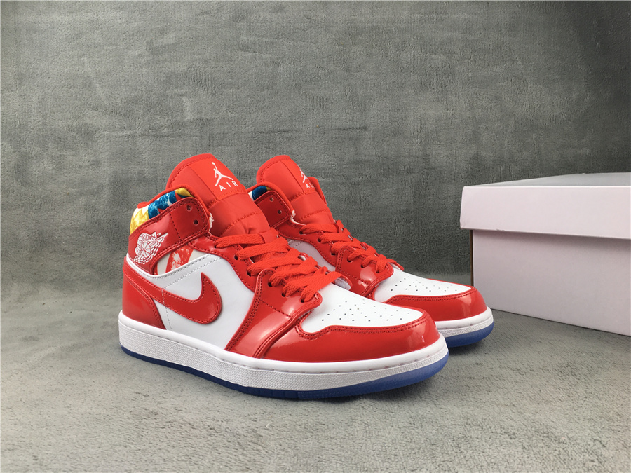 2021 Air Jordan 1 High White Red Shoes